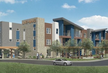 Live + Make in Austin, Texas - wrap-style apartment building exterior